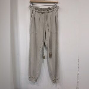 Something Navy Taupe Washout Cotton Terry Sweatpants size S
